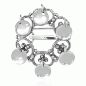 Bunad silver Rose brooch no. 3 children with dishes oxidized 