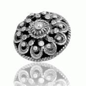 Bunad silver Haystack button flat large