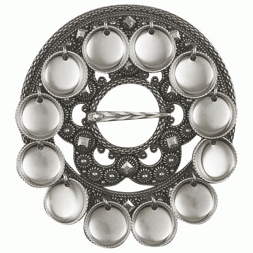 Bunad silver Serpent brooch no. 1 with dishes oxidized