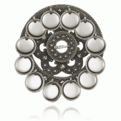 Bunad silver Serpent brooch no. 2 oxidized with dishes