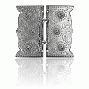 Bunad silver Buckles no. 3 with ripples oxidized for sewing on