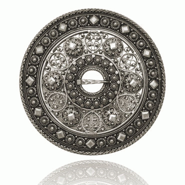 Bunad silver Trandeim brooch no. 1 oxidized