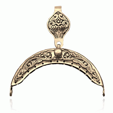 Bunad silver Purse clasp no. 19 plated old gilded