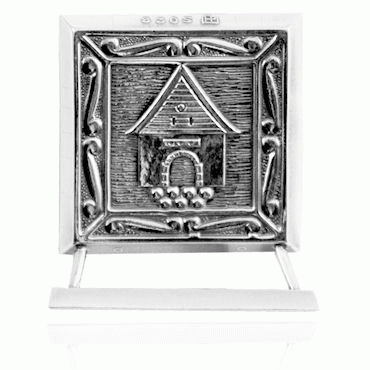Bunad silver Purse plaque Bergen no.1 oxidized